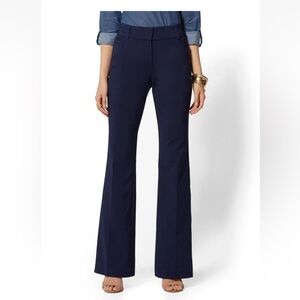 NY & Co 7th Ave Design Studio Navy Stretch Bootcut Flared Women's Pants Size 4